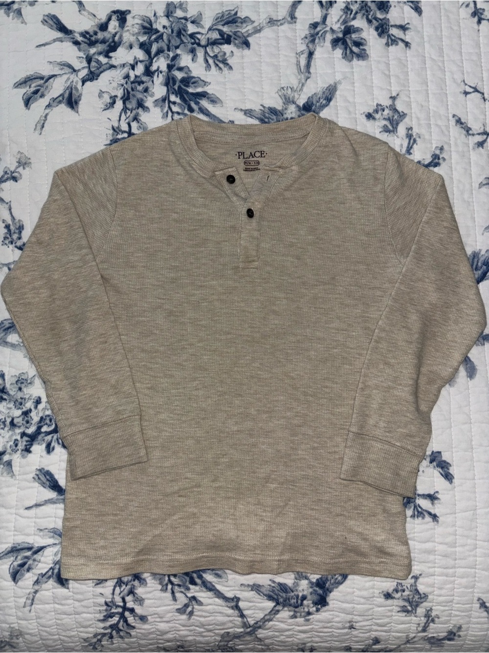 Children's Place | Boy’s Beige Henley Long-Sleeve